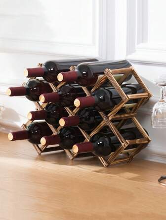 10/5/3 Pcs Vintage Style Wine Rack, Multi-Functional Stacking Wine Holder, Independent Standing Wine Shelf Suitable For Home Bar Display, Tabletop Storage, Expandable Design, Kitchen Organizer, Home Storage, Countertop Wine Rack, Kitchen & Wine Cabinet