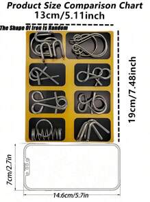 24 szt./8 szt. Metalowa łamigłówka dla dzieci, metalowa edukacyjna zabawka łamigłówka odblokowuje interaktywne gry rodzic-dziecko, ćwiczy zdolność myślenia dzieci, poprawia ich zdolności manualne i przygotowuje idealny edukacyjny prezent urodzinowy dla dzieci, gry, puzzle, gra, gry, gra, puzzle, kolor> gra mózgowa, magnetyczna gra w szachy, wypełniacze skarpet dla dzieci