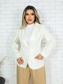 WOMEN'S PLAIN BLAZER NEW 2024 - trắng - Xem 2