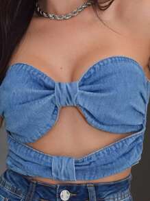 Women Denim Skirts - Rửa trung bình - Xem 2