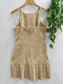 Women's Floral Dress - 卡其色 - 查看 2