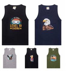 Kit 3 Men's Youth Summer Tank Tops With DTF Prints - 彩色 - 查看 5
