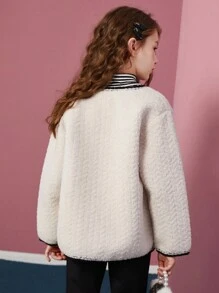 ASK JUNIOR Tween-Mädchen Thermogefütterte Lässig jacke für Herbst/Winter - Weiss - Übersicht 5