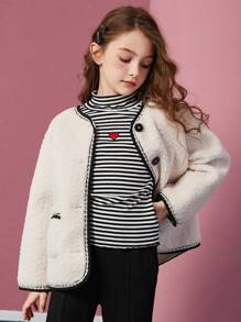 ASK JUNIOR Tween-Mädchen Thermogefütterte Lässig jacke für Herbst/Winter - Weiss - Übersicht 6