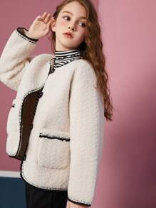 ASK JUNIOR Tween-Mädchen Thermogefütterte Lässig jacke für Herbst/Winter - Weiss - Übersicht 4