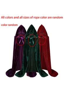 1 pieza Capa con capucha unisex para fiestas y actuaciones, con tela, ideal para varios festivales, disfraz de Halloween, diablo, vampiro, disfraz, accesorios de disfraz de festival, capa negra de Navidad