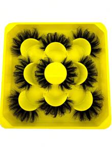 全新 5 对睫毛化妆柔软蓬松 3D 假睫毛浓密手工制作卷翘自然假睫毛狐狸眼睫毛猫眼睫毛翼状眼尾纤长睫毛蓬松柔软自然纤长仿貂皮假睫毛假睫毛条状睫毛、睫毛、睫毛、假睫毛 - 黑色 - 查看 3