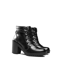 Women's Bag Kit Plus Tractor Heel Boot - màu đen - Xem 4