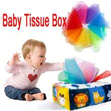Brinquedo Sensorial Caixa De Tecido Para Bebês De 6-12 Meses Educacional Montessori