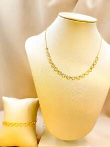 Necklace + Bracelet Kit Heart Plated In 18k Gold And 925 Silver - 金色 - 查看 3