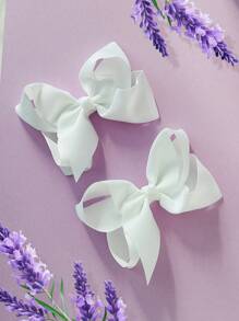 2 件装 4 英寸女孩发饰时尚儿童女孩发饰带发夹适合节日派对学校 - B - 查看 7