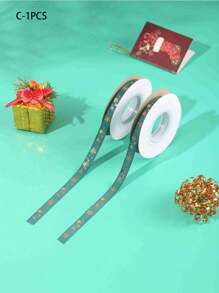 10 Yards/Roll Mixed Christmas Gift Wrapping Satin Ribbon, Party Baking Box Decoration Sealing Ribbon