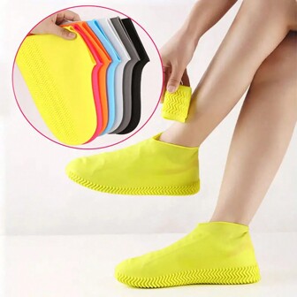 Silicone Waterproof Shoe Cover, 1 Pair Thickened & Anti-Slip Shoe Cover, Essential For Outdoor Camping & Travel, Camping Essentials, Fall Essentials, Gift For Girlfriend Summer Cooling, Beach, Travel Insulation, Galentines, Puppy, Carnival