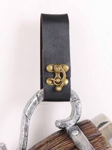 PU Leather Clasp Mug Holder For Medieval Belt Renaissance Faire Larp Viking Cosplay Prop (No Mug)