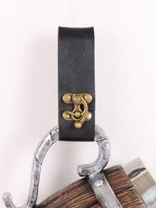 PU Leather Clasp Mug Holder For Medieval Belt Renaissance Faire Larp Viking Cosplay Prop (No Mug)