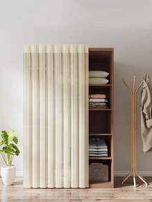 1 件装钩环窗帘，适用于窗户、橱柜、厨房、客厅，防尘、隔热 - 黃色 - 查看 4