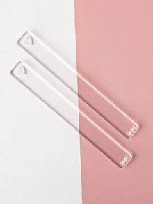 1 Set Of 2pcs 2mm/3mm/4mm/5mm/6mm Thickness Acrylic Resin Soft Clay Thickness Ruler Tiles, Flat Forming Mat And Ear Rings DIY Craft Tool - White - View 11