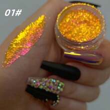 0.5g/件全息闪光指甲亮粉，时尚美甲 DIY 装饰，适合初学者和美甲沙龙 - 彩色 - 查看 2