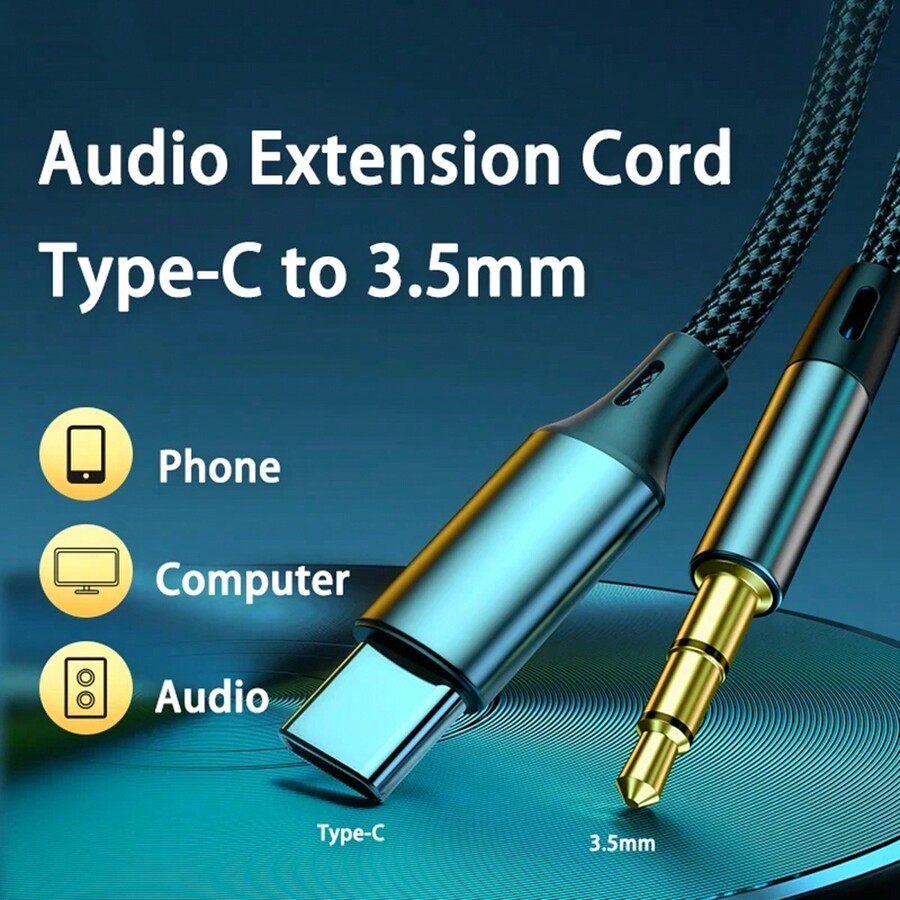 1pc AUX Car Audio Cable, Digital AUX Audio Cable, Smartphone To Car AUX