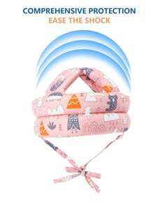 一套婴儿幼儿头盔和防滑护膝，适合学习走路、爬行、跑步和玩耍，护膝可防止头部受伤。 - 粉色 - 查看 2