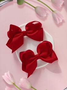 2 件装 4 英寸女孩发饰时尚儿童女孩发饰带发夹适合节日派对学校 - B - 查看 14