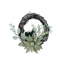 Christmas Door Wreath Premium Rustic Wreath 16cm With GLITTER - Nhiều màu - Xem 3