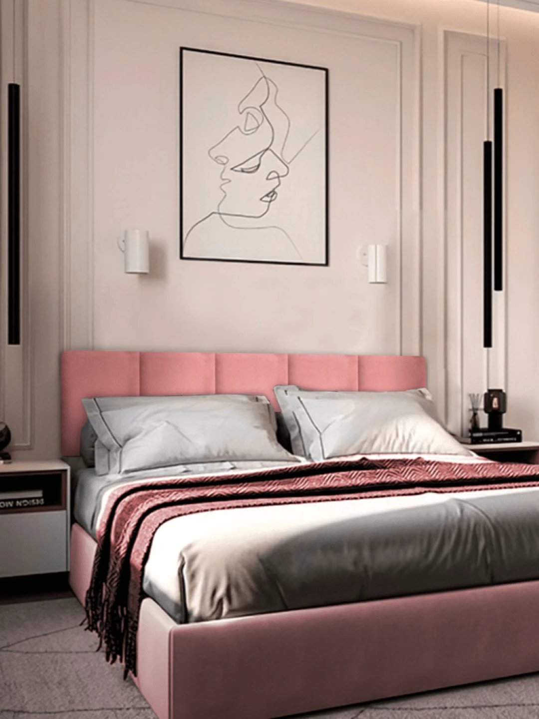 Upholstered Headboard Adhesive Module For Double Bed 150cmX40cm - 查看 1