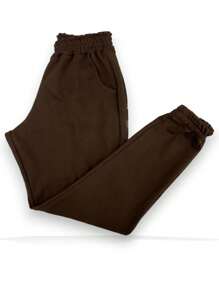 Women's Thick Jogger Sweatpants With High Waist - 鏽棕色 - 查看 2