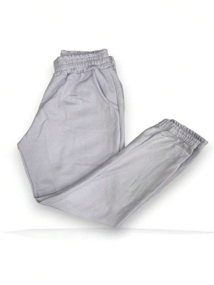 Women's Thick Jogger Sweatpants With High Waist - 白色 - 查看 1