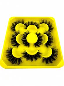 全新 5 对睫毛化妆柔软蓬松 3D 假睫毛浓密手工制作卷翘自然假睫毛狐狸眼睫毛猫眼睫毛翼状眼尾纤长睫毛蓬松柔软自然纤长仿貂皮假睫毛假睫毛条状睫毛、睫毛、睫毛、假睫毛 - 黑色 - 查看 4