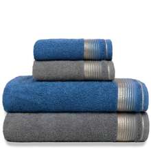 Giant Bath Towel Set 4 Pieces 100% Cotton Great Absorption Berlin - Xanh và Xám - Xem 1