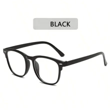 1pc Unisex Retro Ellipse Frame & Glasses For Watching Tv And Protecting Eyes From Computer Screens Clear Glasses Accessories - Black - View 6