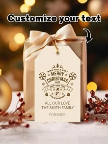 21 nhãn quà tặng Giáng sinh vui vẻ tùy chỉnh, nhãn ngày lễ văn bản cá nhân hóa, nhãn treo quà tặng Giáng sinh tự làm, thích hợp để trang trí bao bì quà tặng, quà tặng tiệc, đồ trang trí treo và sáng tạo quà tặng độc đáo - Nhiều màu - Xem 15