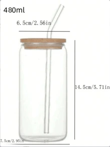 1 件 480 毫升可爱蝴蝶结杯套装，带竹盖和吸管，送给朋友圣诞老人的节日礼物，圣诞礼物， - 無色 - 查看 2