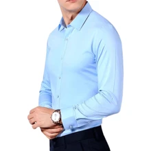Men's Slim Dress Shirt – Fitted Cut And Modern Style - 藍色 - 查看 3