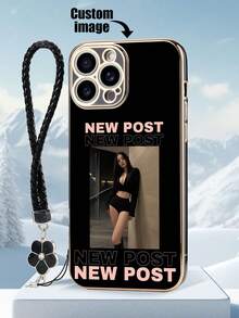 1 Ốp lưng điện thoại chống rơi tùy chỉnh họa tiết "Nes Post" bằng TPU đen mạ điện tương thích với iPhone 15 Pro Max + 1 Ốp lưng điện thoại di động có keo nhỏ giọt đính đá hoa màu đen tương thích với iPhone 15 Pro Max, Điện thoại Android như Samsung A14 A14 A52 A31 A23, Điện thoại như Redmi Note 8 Pro, Redmi Note 11 Pro 4G, Redmi Note 12 4G, OPPO A54 - Màu be - Xem 3