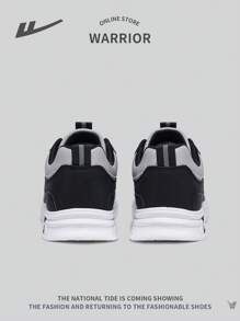 WARRIOR 男士休闲鞋系带，皮革鞋面，耐磨，防水，轻便，舒适，防滑软底户外旅行低帮多色运动鞋 - 黑色 - 查看 3