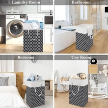 1 PIEZA Cesta de lavandería con capacidad grande, impermeable, de tela, simple, para guardar ropa y artículos varios, plegable, cesta de lavandería, organizador de baño, cesta, cesta de almacenamiento, cesta de lavandería plegable