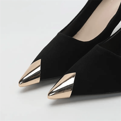 2 pezzi (1 paio) di protezioni per tacchi alti in oro e argento, accessori per riparare punte delle scarpe, decorazioni metalliche per punte delle scarpe per prevenire graffi e danni, per rinnovare scarpe usurate