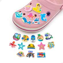 Bộ 25 kẹp giày hình động vật đại dương đáng yêu, thích hợp để trang trí cá sấu DIY, hộp đựng bút chì, túi xách, phụ kiện ốp điện thoại và quà tặng tiệc - 25 mảnh sinh vật biển - Xem 4