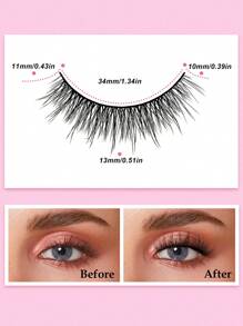 20 Pairs Manga Lashes Faux Mink Eyelashes Cat Eye Eyelashes Natural Full False Eyelashes Volumized Eyelash Extension Travel Essentials Makeup Tools - Black - View 6