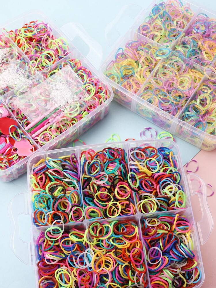Kit de bandas de telar, kit para hacer pulseras de goma, set de manualidades para hacer pulseras elásticas de amistad para niñas, regalos de artesanía para cumpleaños y Navidad - goma - Añade 4