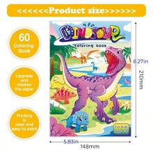 1 本卡通涂鸦着色书（每本 60 页）、独角兽/美人鱼/恐龙主题趣味动物绘画书、色彩认知学龄前绘画书、DIY 着色书套装、适合作为儿童和家庭的节日/生日礼物、创意绘画小礼物 - 彩色 - 查看 3