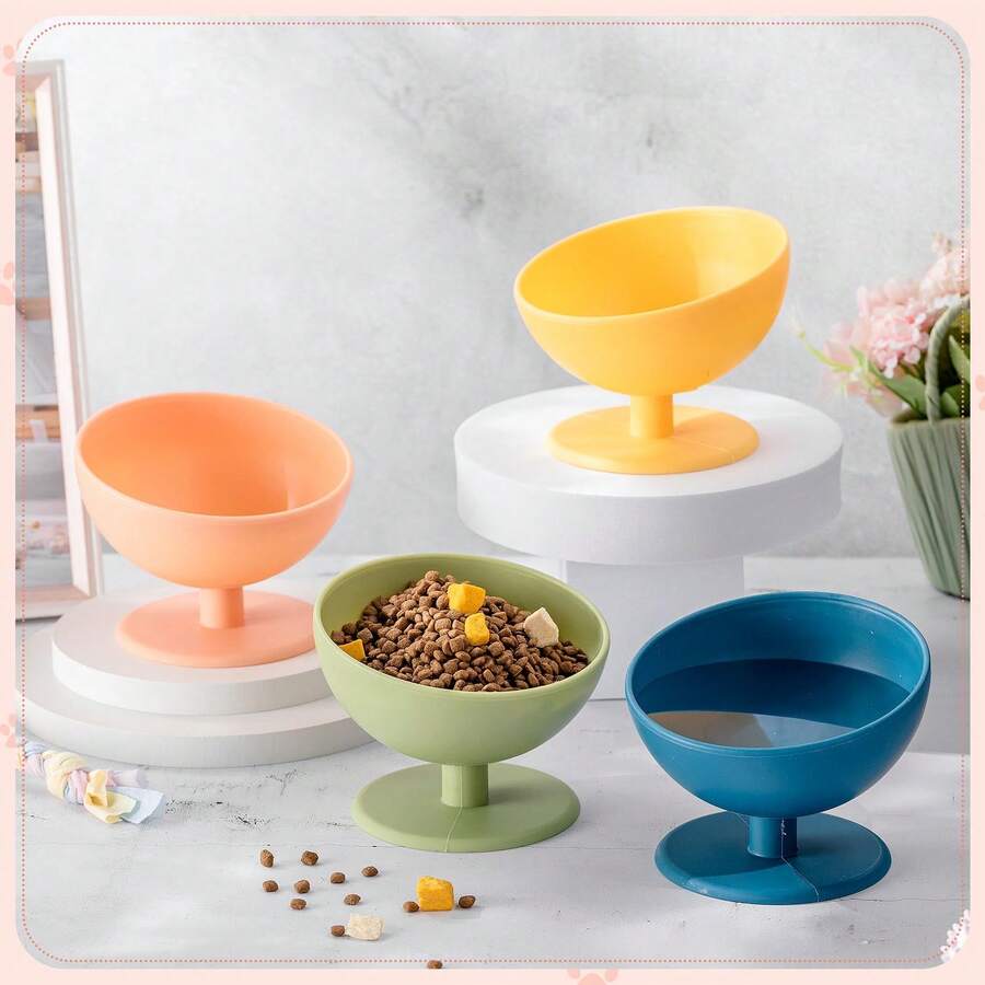Elevated Cat Bowls PP Raised Cat Bowl 15 Degrees Tilted Raised Pet Food