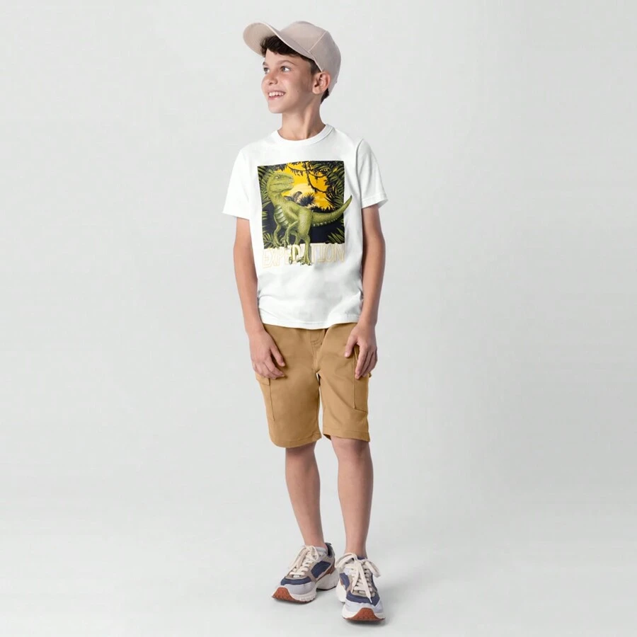 Brandili Knitted Children's T-Shirt For Boys - 白色 - 查看 1