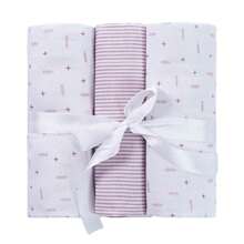 Chăn em bé Baby Joy Flannel 3 chiếc - Bụi hồng - Xem 1