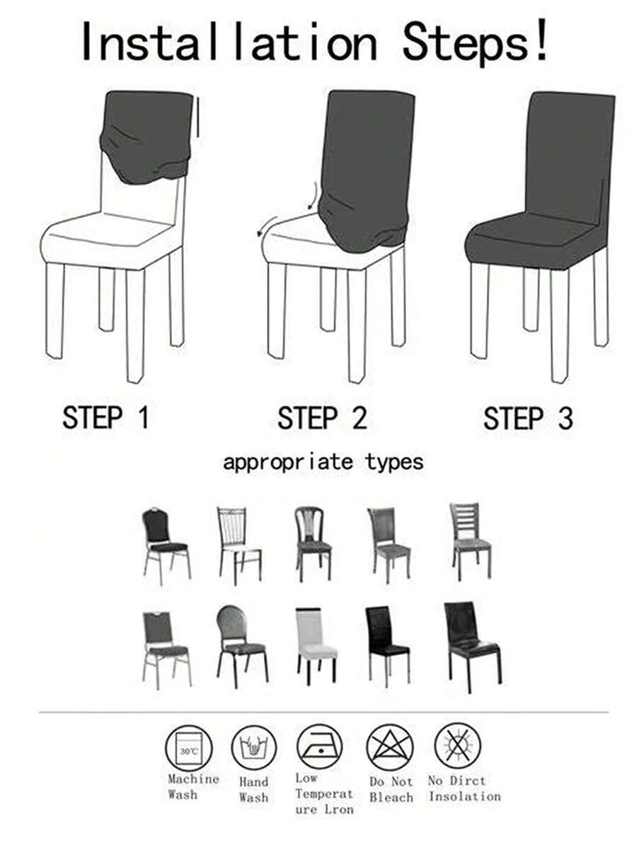 1pc Elastic Low Backrest Bar Stool Cover, Dust And Dirt Proof