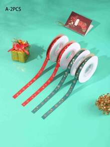 10 Yards/Roll Mixed Christmas Gift Wrapping Satin Ribbon, Party Baking Box Decoration Sealing Ribbon