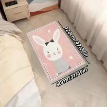 1 块粉色兔子创意图案地毯，质地光滑，适合客厅、卧室、床边地毯，可洗防滑，适用于客厅、卧室、书房、餐厅、家庭办公室、入口室内装饰地毯 - 粉色 - 查看 12