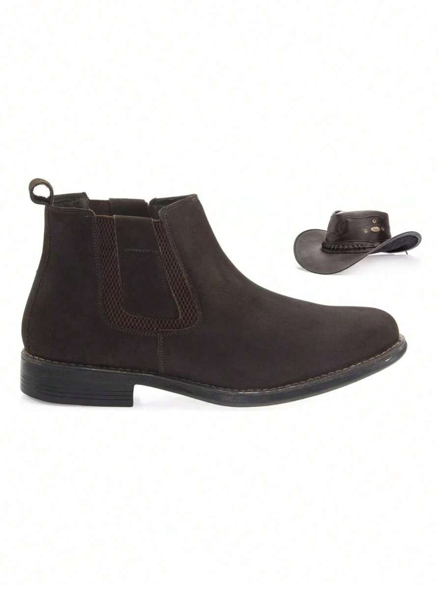 Men's Ambassador Leather Chelsea Boot + Hat - 摩卡棕 - 查看 1